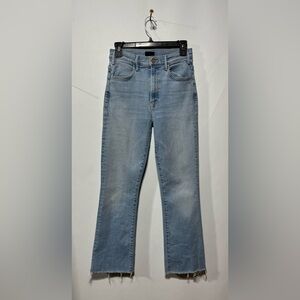 MOTHER The Hustler Mid-Rise Ankle-Fray Jeans‎ in High Life Size 28 Inseam 26”